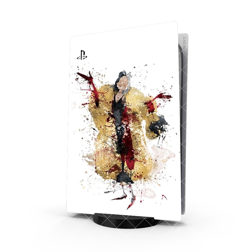 Autocollant Playstation 5 - Skin adhésif PS5 Cruella watercolor dream