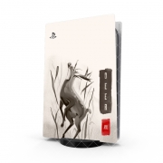 Autocollant Playstation 5 - Skin adhésif PS5 Deer Japan watercolor art