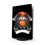 Autocollant Playstation 5 - Skin adhésif PS5 Pompier avec Prénom / Texte 
