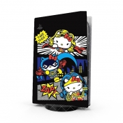 Autocollant Playstation 5 - Skin adhésif PS5 Hello Kitty X Heroes
