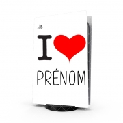 Autocollant Playstation 5 - Skin adhésif PS5 I love Prénom - Personnalisable avec nom de ton choix
