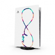 Autocollant Playstation 5 - Skin adhésif PS5 Infinity Love Blanc