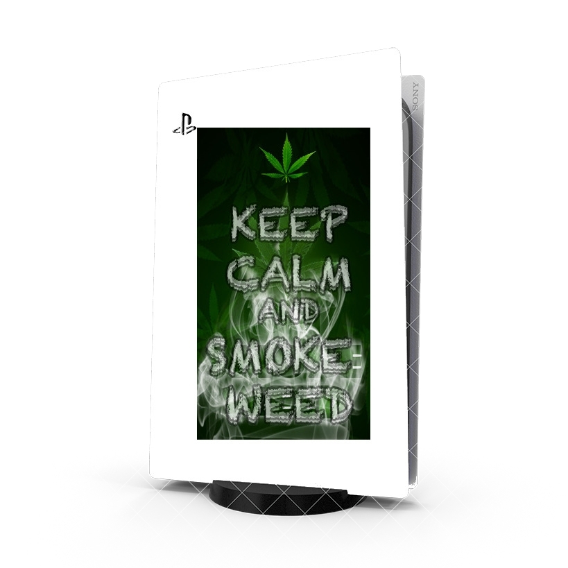 Autocollant Playstation 5 - Skin adhésif PS5 Keep Calm And Smoke Weed