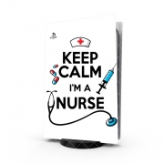 Autocollant Playstation 5 - Skin adhésif PS5 Keep calm I am a nurse