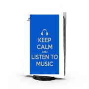 Autocollant Playstation 5 - Skin adhésif PS5 Keep Calm And Listen to Music