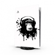 Autocollant Playstation 5 - Skin adhésif PS5 Monkey Business - White