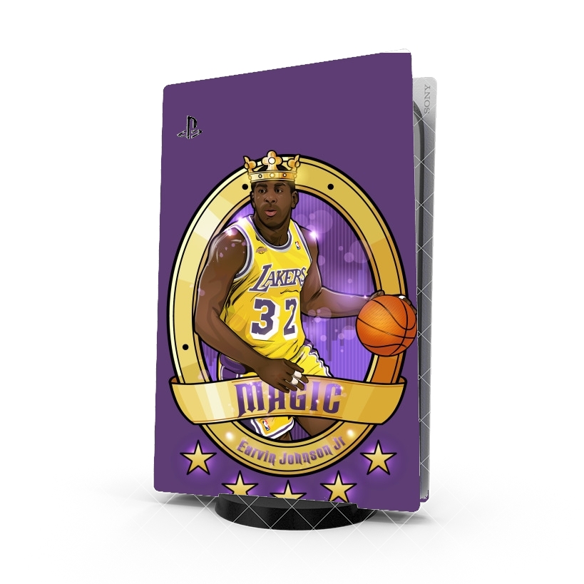 Autocollant Playstation 5 - Skin adhésif PS5 NBA Legends: "Magic" Johnson