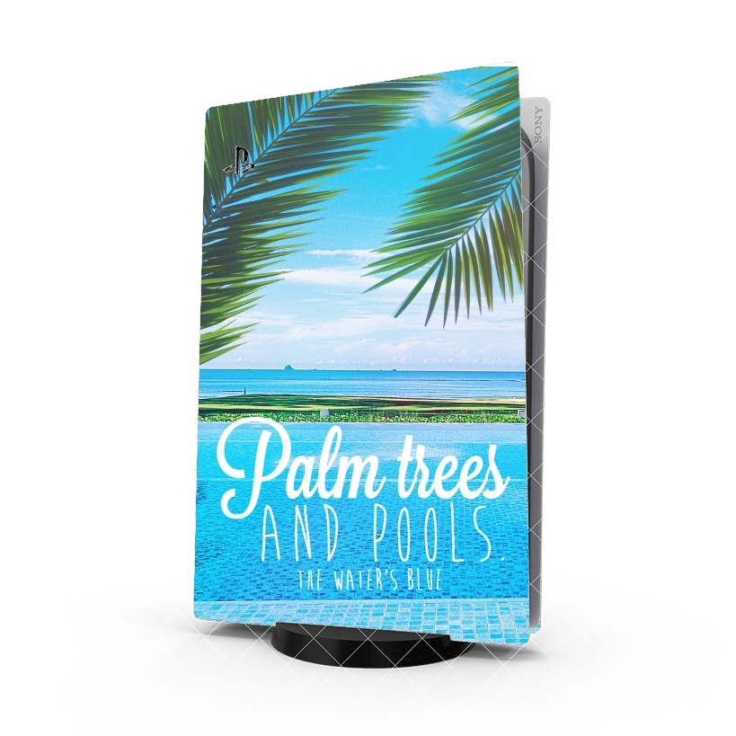 Autocollant Playstation 5 - Skin adhésif PS5 Palm Trees