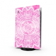 Autocollant Playstation 5 - Skin adhésif PS5 Pink Bohemian Boho Mandala