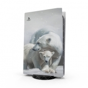 Autocollant Playstation 5 - Skin adhésif PS5 Polar bear family