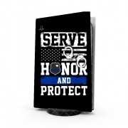 Autocollant Playstation 5 - Skin adhésif PS5 Police Serve Honor Protect