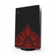 Autocollant Playstation 5 - Skin adhésif PS5 Red Glitter Flower