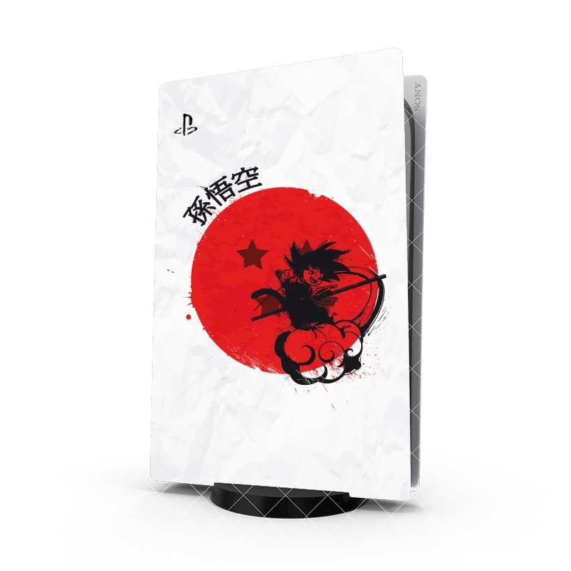 Autocollant Playstation 5 - Skin adhésif PS5 Red Sun Young Monkey