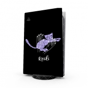 Autocollant Playstation 5 - Skin adhésif PS5 Reiki Animal chat violet