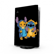 Autocollant Playstation 5 - Skin adhésif PS5 Simba X Stitch best friends