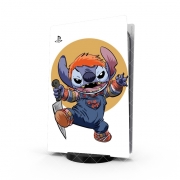 Autocollant Playstation 5 - Skin adhésif PS5 Stitch X Chucky Halloween