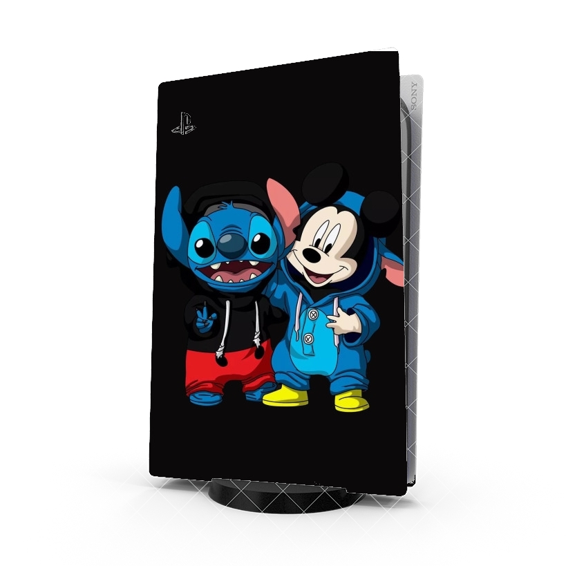 Autocollant Playstation 5 - Skin adhésif PS5 Stitch x The mouse white -  Sacs & Accessoires