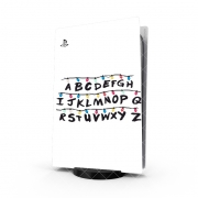 Autocollant Playstation 5 - Skin adhésif PS5 Stranger Things Guirlande Alphabet Inspiration