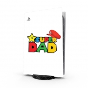 Autocollant Playstation 5 - Skin adhésif PS5 Super Dad Mario humour