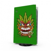 Autocollant Playstation 5 - Skin adhésif PS5 Tiki mask cannabis weed smoking
