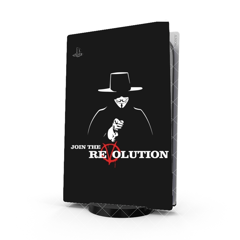 Autocollant Playstation 5 - Skin adhésif PS5 V For Vendetta Join the revolution