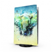 Autocollant Playstation 5 - Skin adhésif PS5 watercolor elephant