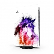 Autocollant Playstation 5 - Skin adhésif PS5 watercolor horse