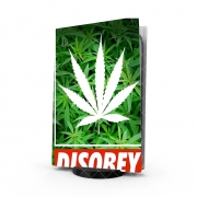 Autocollant Playstation 5 - Skin adhésif PS5 Weed Cannabis Disobey