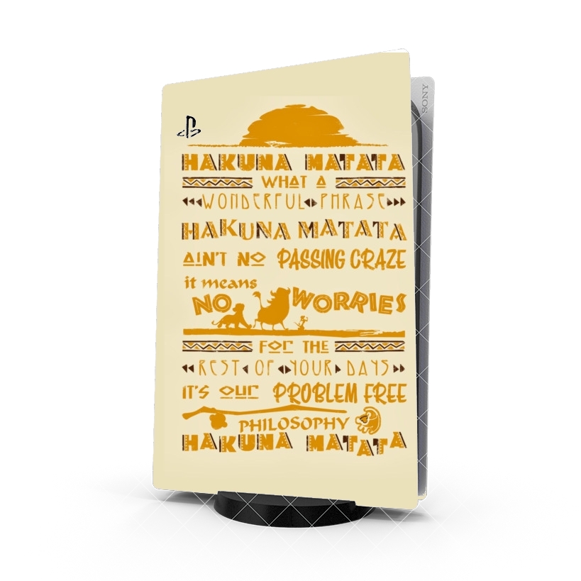 Autocollant Playstation 5 - Skin adhésif PS5 What means Hakuna Matata