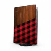 Autocollant Playstation 5 - Skin adhésif PS5 Wooden Lumberjack