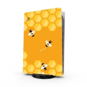 Autocollant Playstation 5 - Skin adhésif PS5 Yellow hive with bees