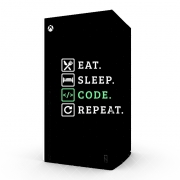 Autocollant Xbox Series X / S - Skin adhésif Xbox Eat Sleep Code Repeat