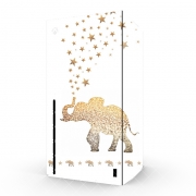Autocollant Xbox Series X / S - Skin adhésif Xbox Gatsby Gold Glitter Elephant