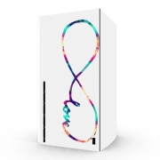 Autocollant Xbox Series X / S - Skin adhésif Xbox Infinity Love Blanc