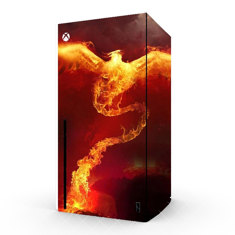 Autocollant Xbox Series X / S - Skin adhésif Xbox Phoenix in Fire