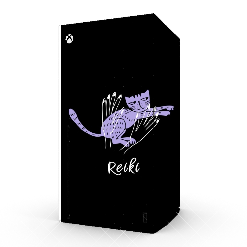 Autocollant Xbox Series X / S - Skin adhésif Xbox Reiki Animal chat violet