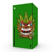Autocollant Xbox Series X / S - Skin adhésif Xbox Tiki mask cannabis weed smoking