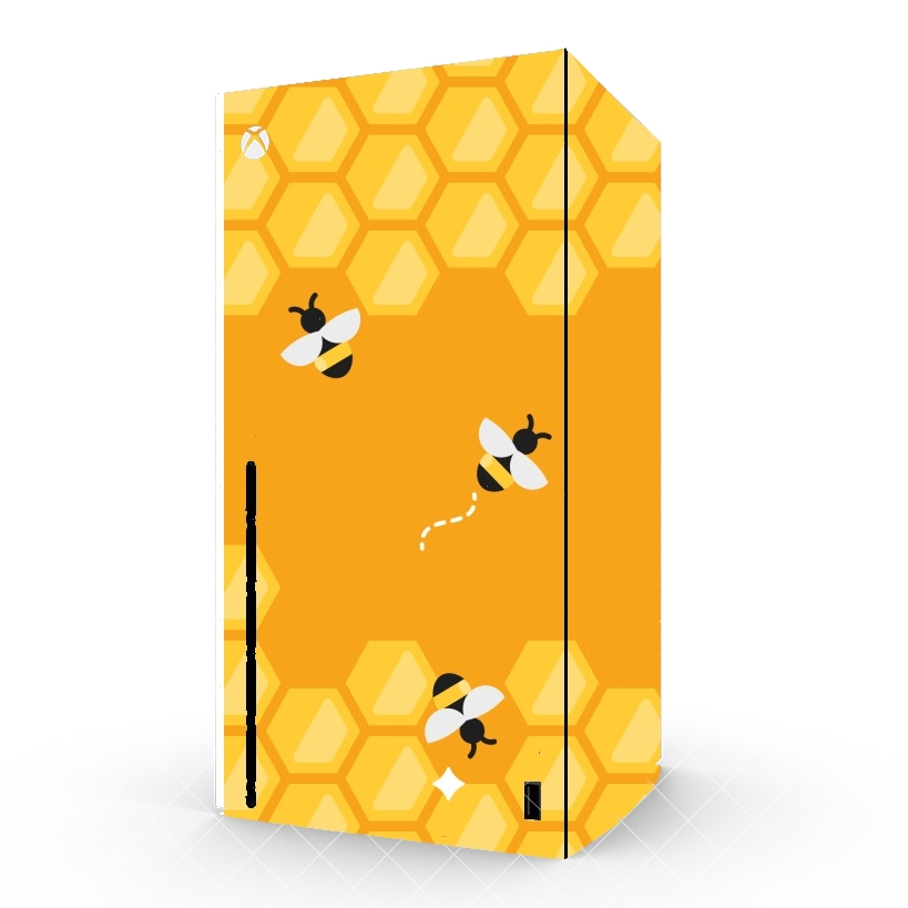 Autocollant Xbox Series X / S - Skin adhésif Xbox Yellow hive with bees