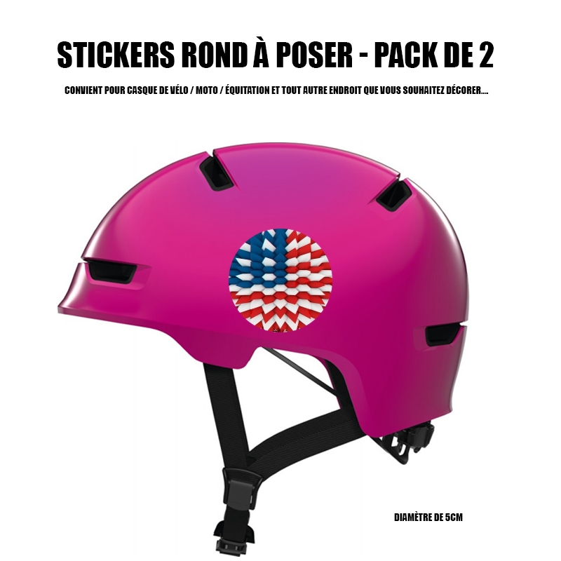 Autocollant pour casque de vélo / Moto 3D Poly USA flag
