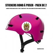 Autocollant pour casque de vélo / Moto Tiki mask cannabis weed smoking
