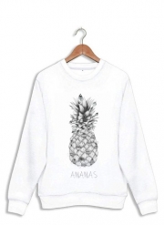 Sweatshirt Ananas en noir et blanc