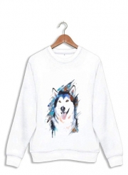 Sweatshirt Siberian husky watercolor