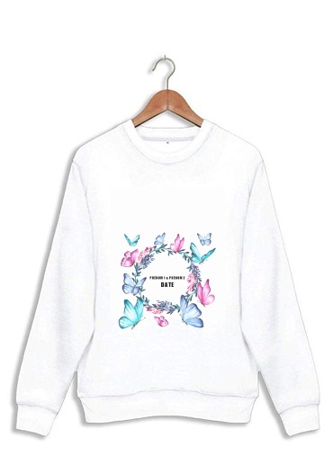 Sweatshirt Watercolor Papillon Mariage invitation