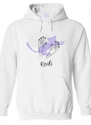 Sweat à capuche Reiki Animal chat violet