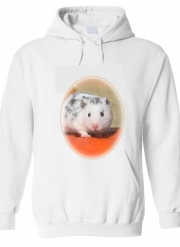 Sweat à capuche Hamster dalmatien blanc tacheté de noir