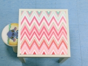 Table basse colorful chevron in pink