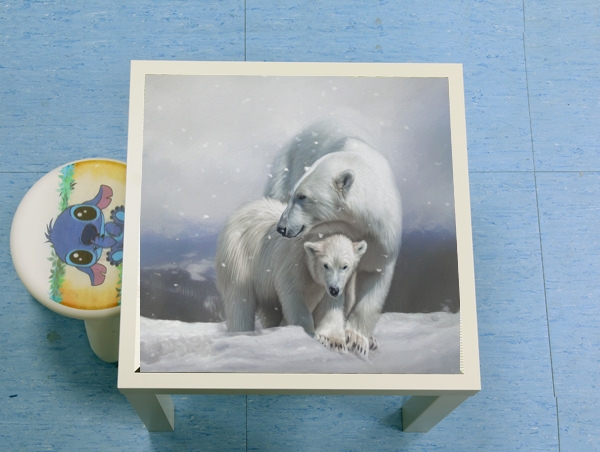 Table basse Polar bear family