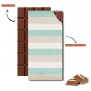Tablette de chocolat personnalisé aqua and sand stripes