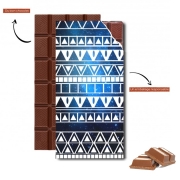 Tablette de chocolat personnalisé Aztec Tribal ton bleu
