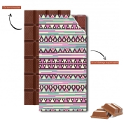 Tablette de chocolat personnalisé Aztec Pink And Mint